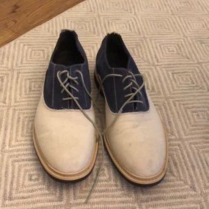 Cole Hann men's white and blue loafers. Size 9. Worn once 5 years ago.